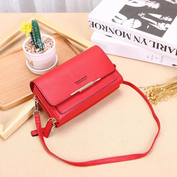 Women's shoulder bag by phone