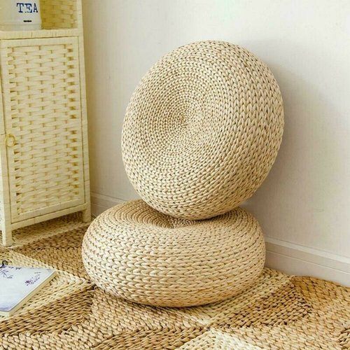 New Arrival Natural Straw Round Ottoman Tatami Cushion Chair Cushion Floor Cushion Yoga Meditation Round Doormat