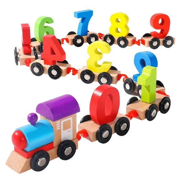 Wooden digital train toy