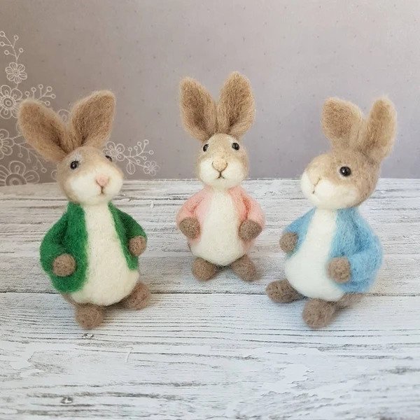 Needle felted bunny, Easter Decor，Rabbit lover gift