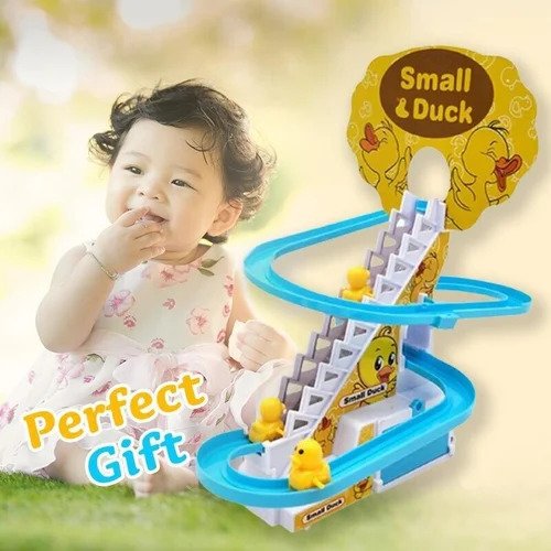 Rail Car Toy Electric Duck Climbing Stairs Toy Doll Educational Children Toys